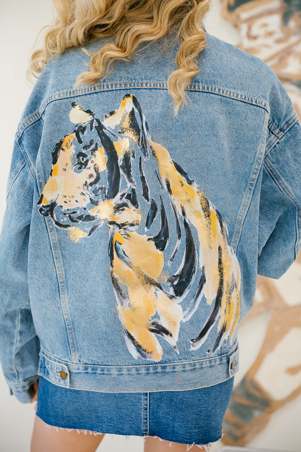 READY TO ROAR HAND PAINTED DENIM JACKET