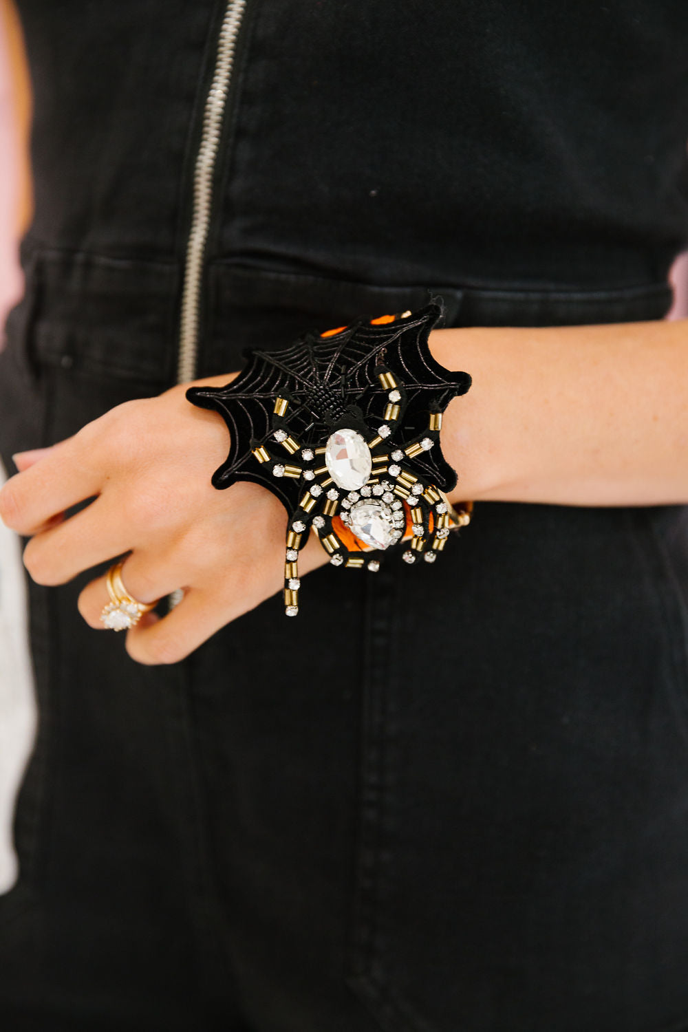 CRYSTAL WEB CUFF BRACELET BRACELET Judith March