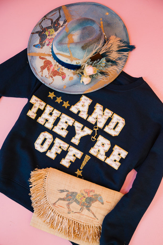 AND THEY'RE OFF NAVY PULLOVER pullover Judith March SMALL