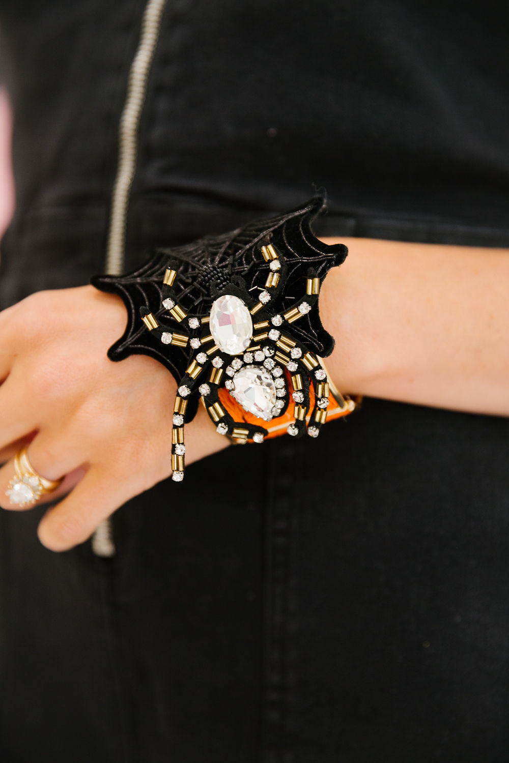 CRYSTAL WEB CUFF BRACELET BRACELET Judith March