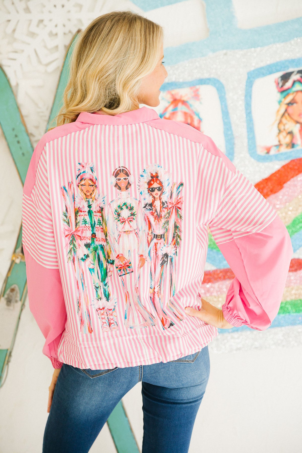 APRÈS IT GIRLS PINK STRIPED JACKET JACKET Judith March
