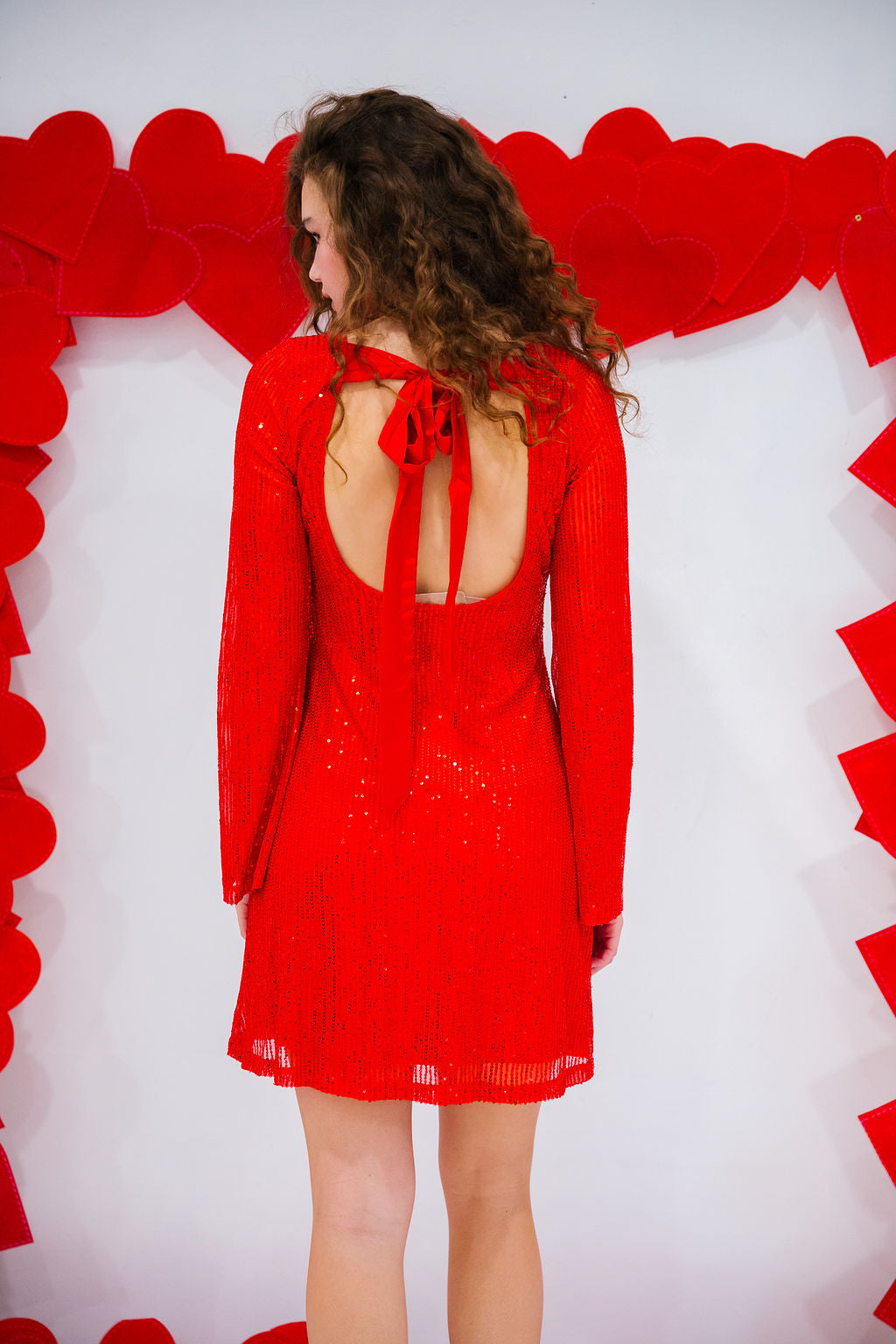 SUGAR HEART RED SEQUIN DRESS DRESS Judith March