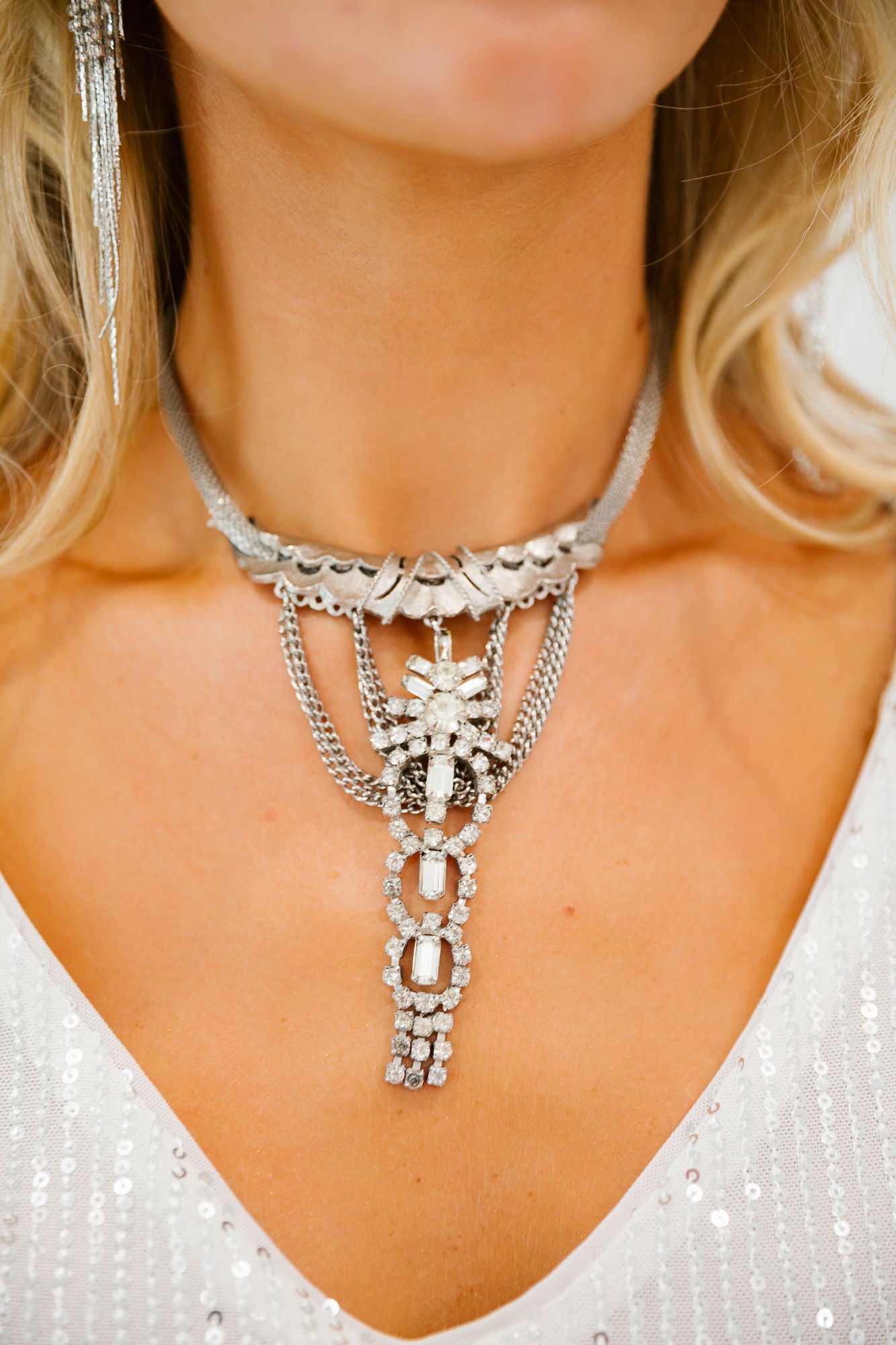 SILVER HORIZON VINTAGE NECKLACE - BY MADE IN THE DEEP SOUTH NECKLACE Judith March