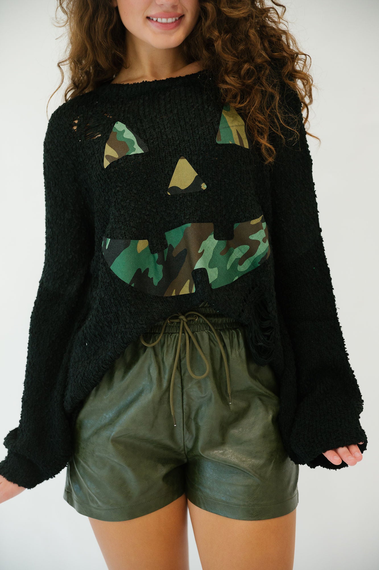 CAMO PUMPKIN SWEATER PULLOVER Judith March
