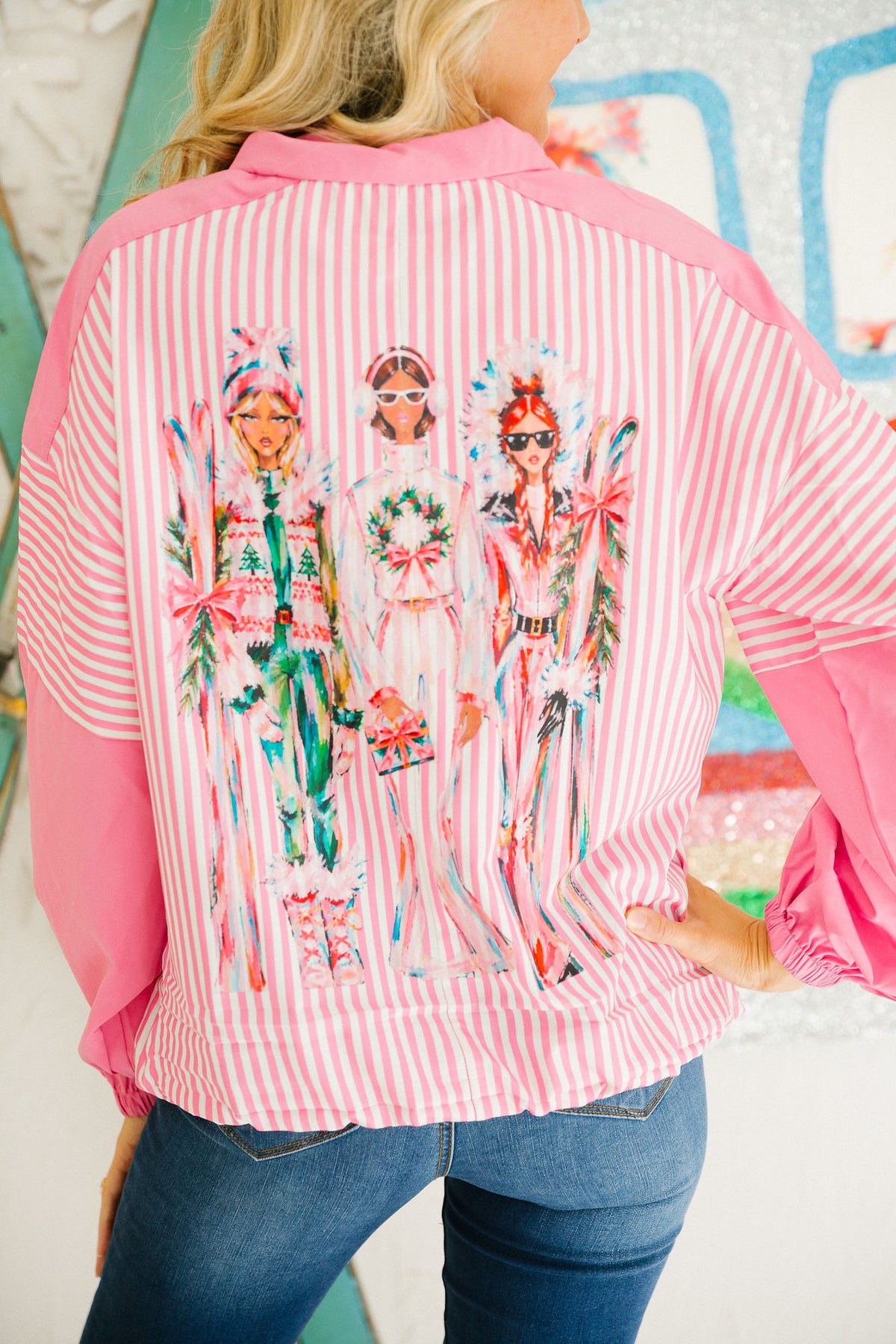 APRÈS IT GIRLS PINK STRIPED JACKET JACKET Judith March