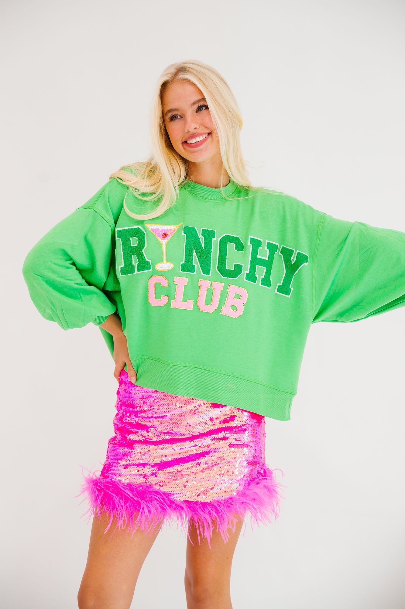 GRINCHY CLUB GREEN PULLOVER PULLOVER Judith March