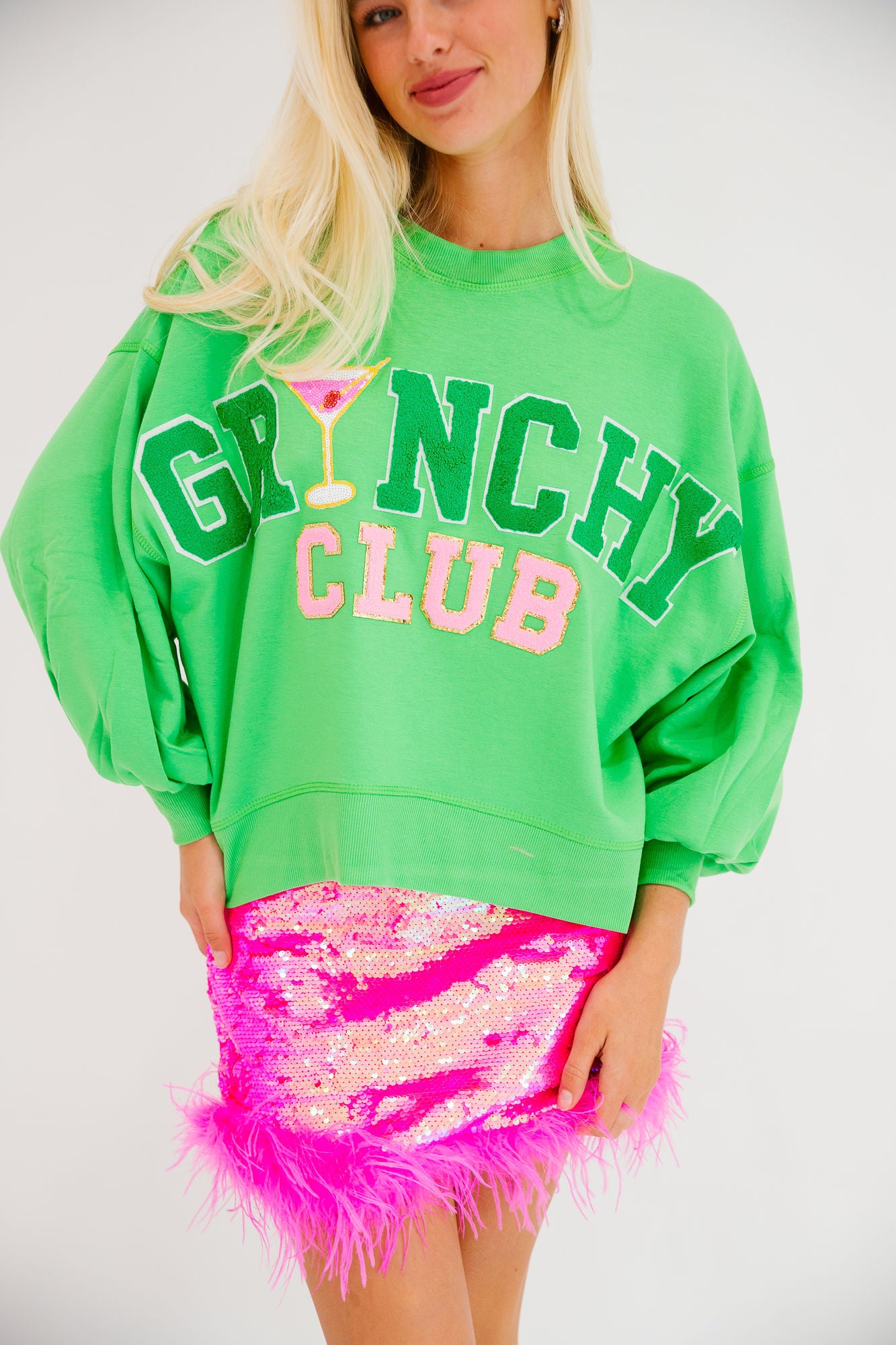 GRINCHY CLUB GREEN PULLOVER PULLOVER Judith March