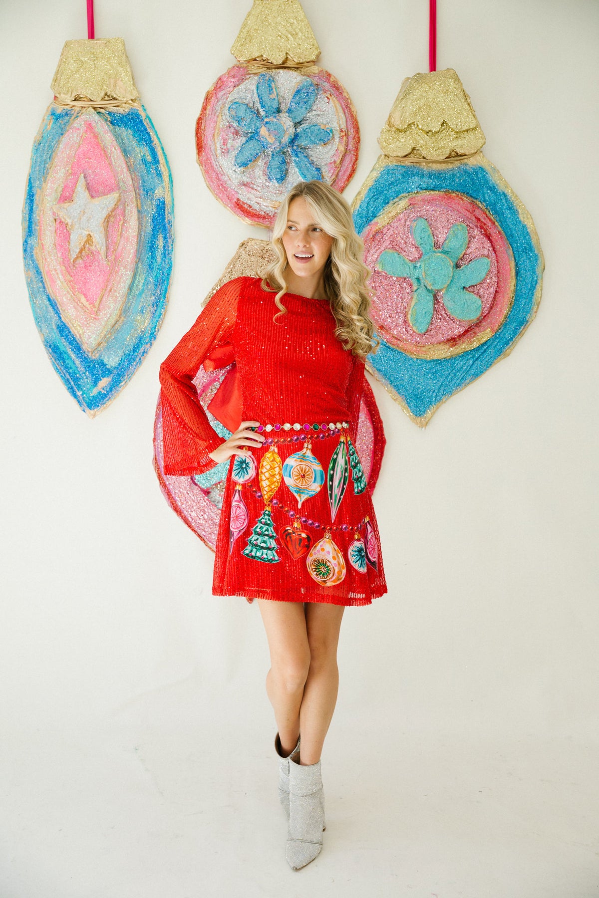 DECK THE HALLS RED SEQUIN DRESS DRESS Judith March