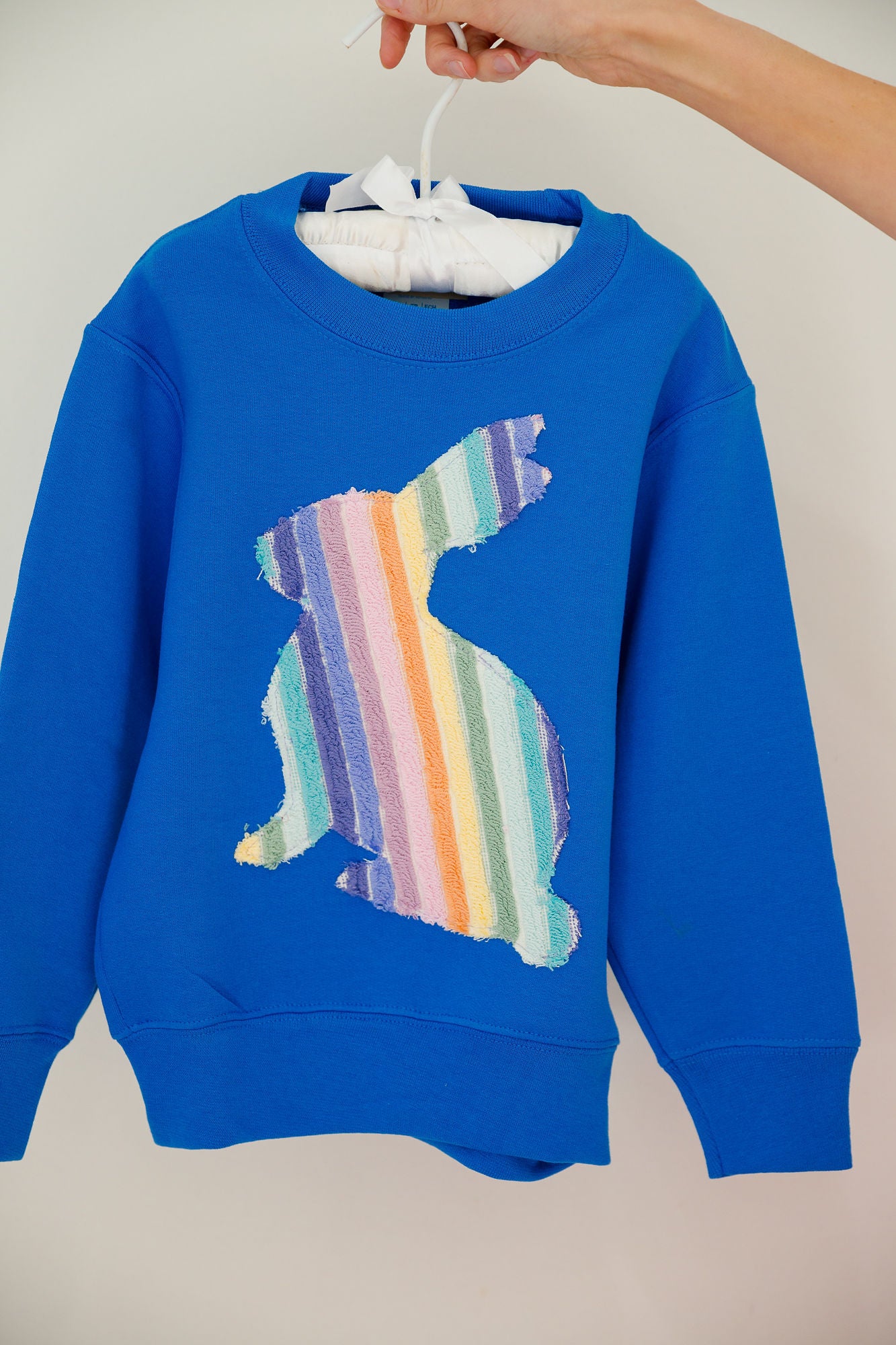 MINI KIDS STRIPED BUNNY BLUE PULLOVER PULLOVER Judith March