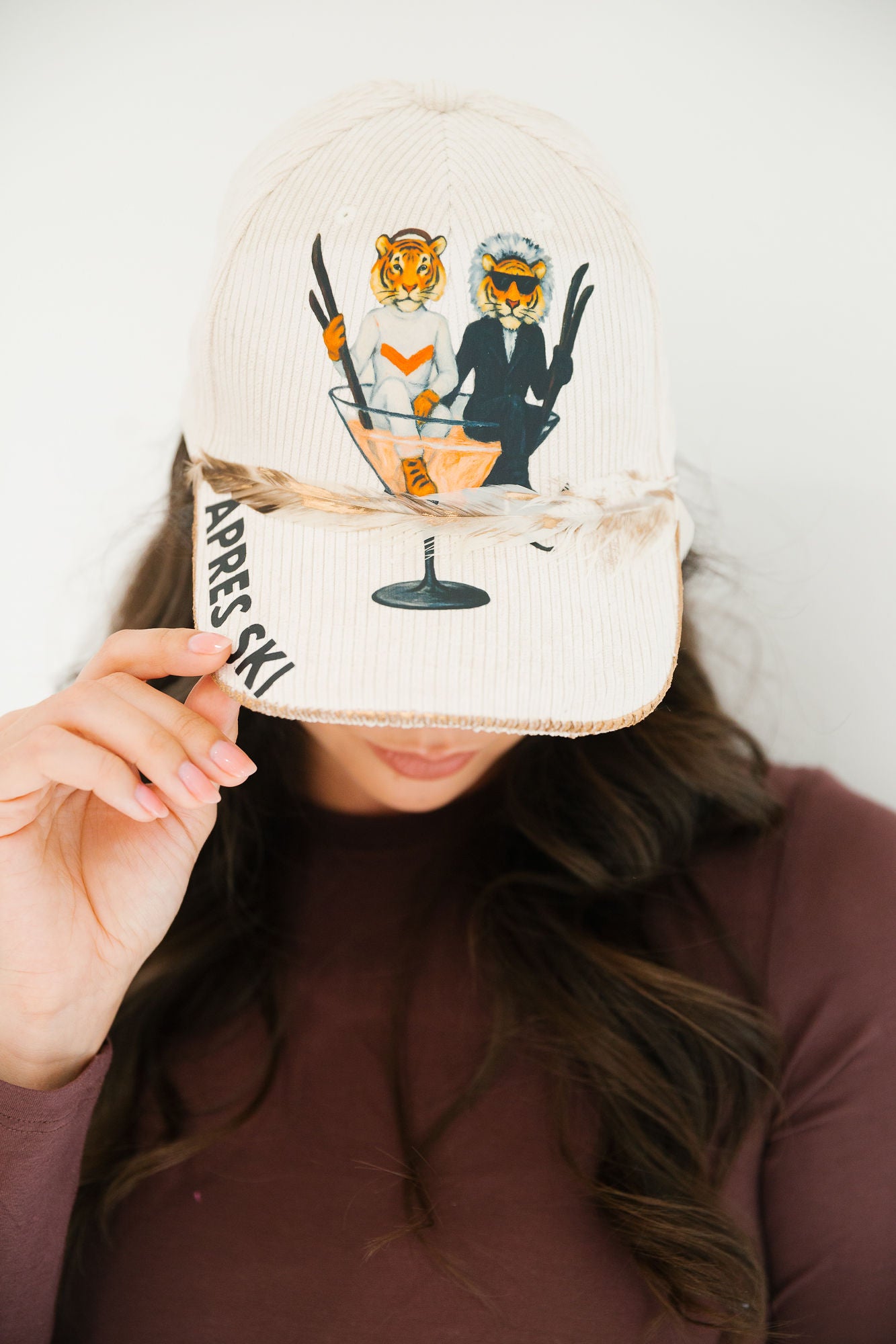 APRÈS SKI TIGER CORDUROY HAT TRUCKER HAT Judith March