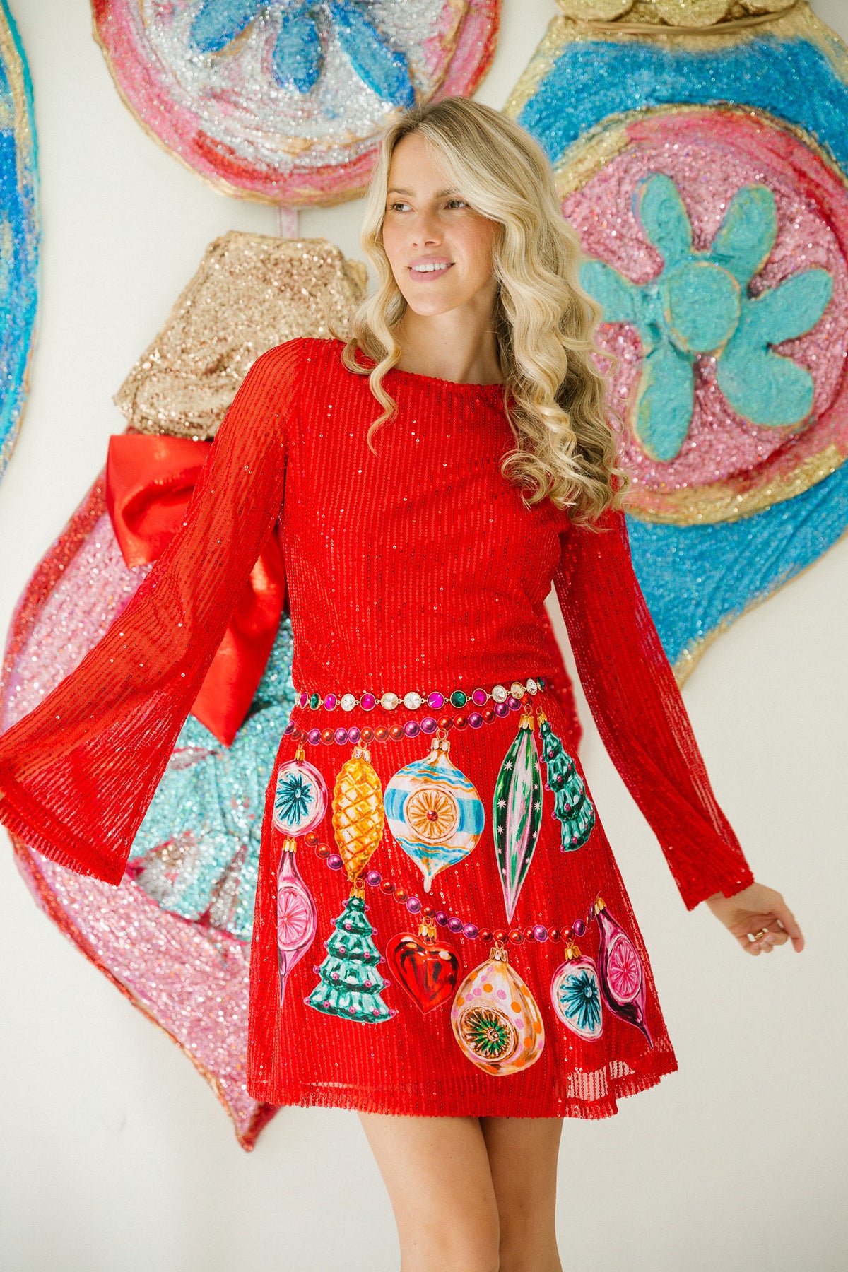 DECK THE HALLS RED SEQUIN DRESS DRESS Judith March