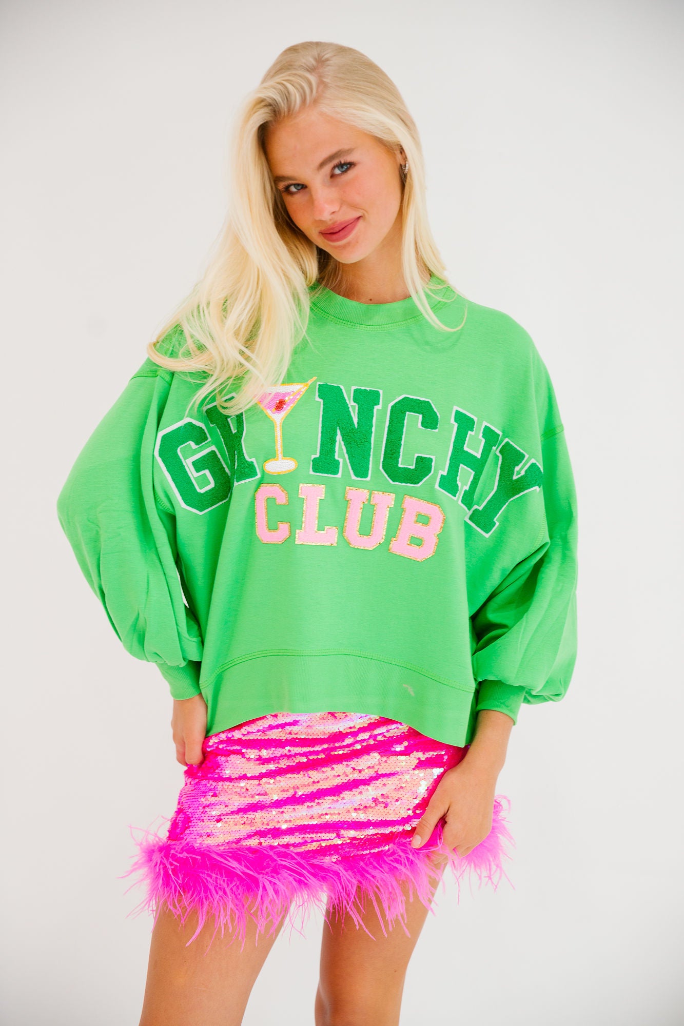 GRINCHY CLUB GREEN PULLOVER PULLOVER Judith March