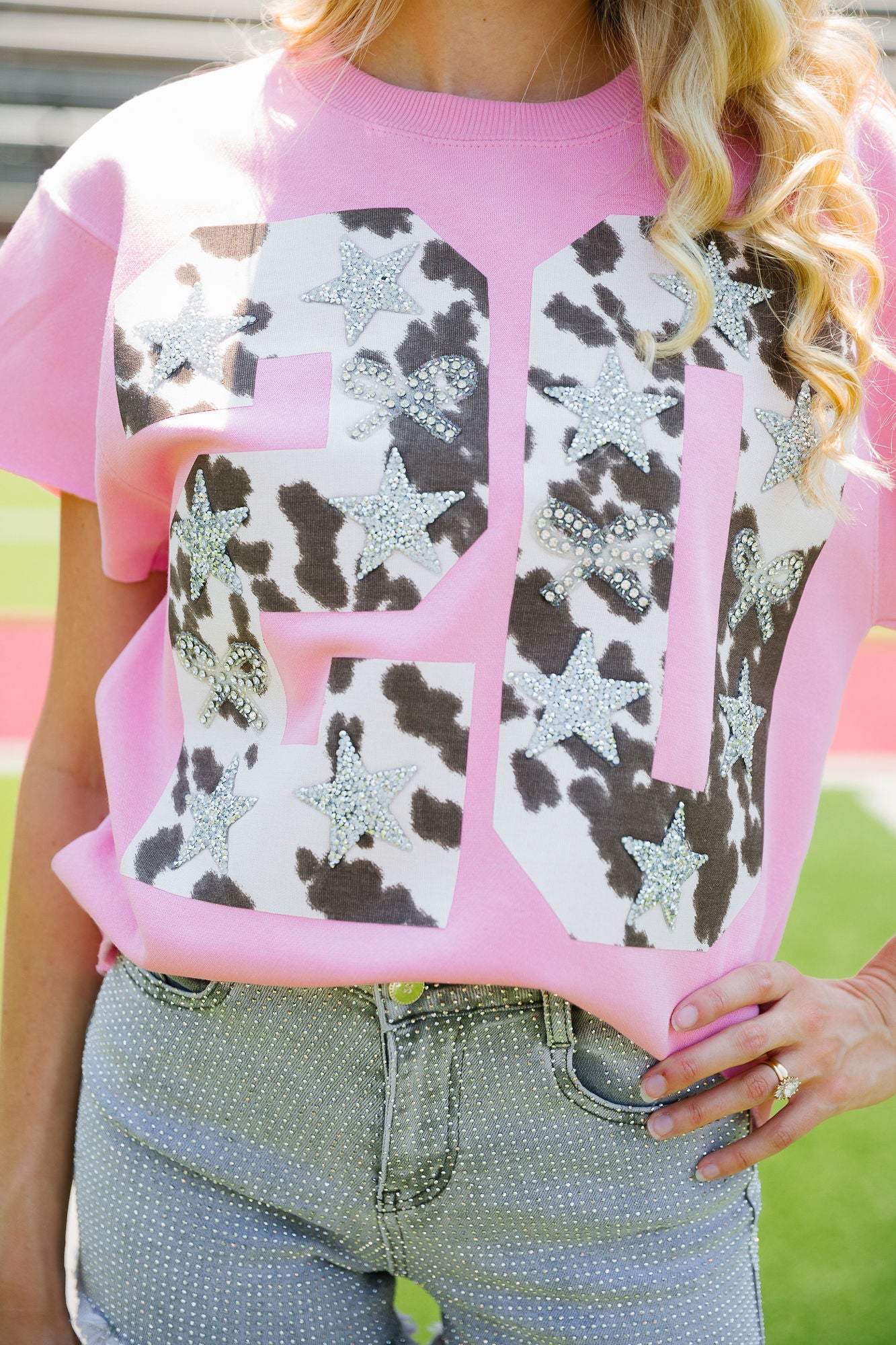 CUSTOM COW PRINT NUMBER PULLOVER PULLOVER Judith March