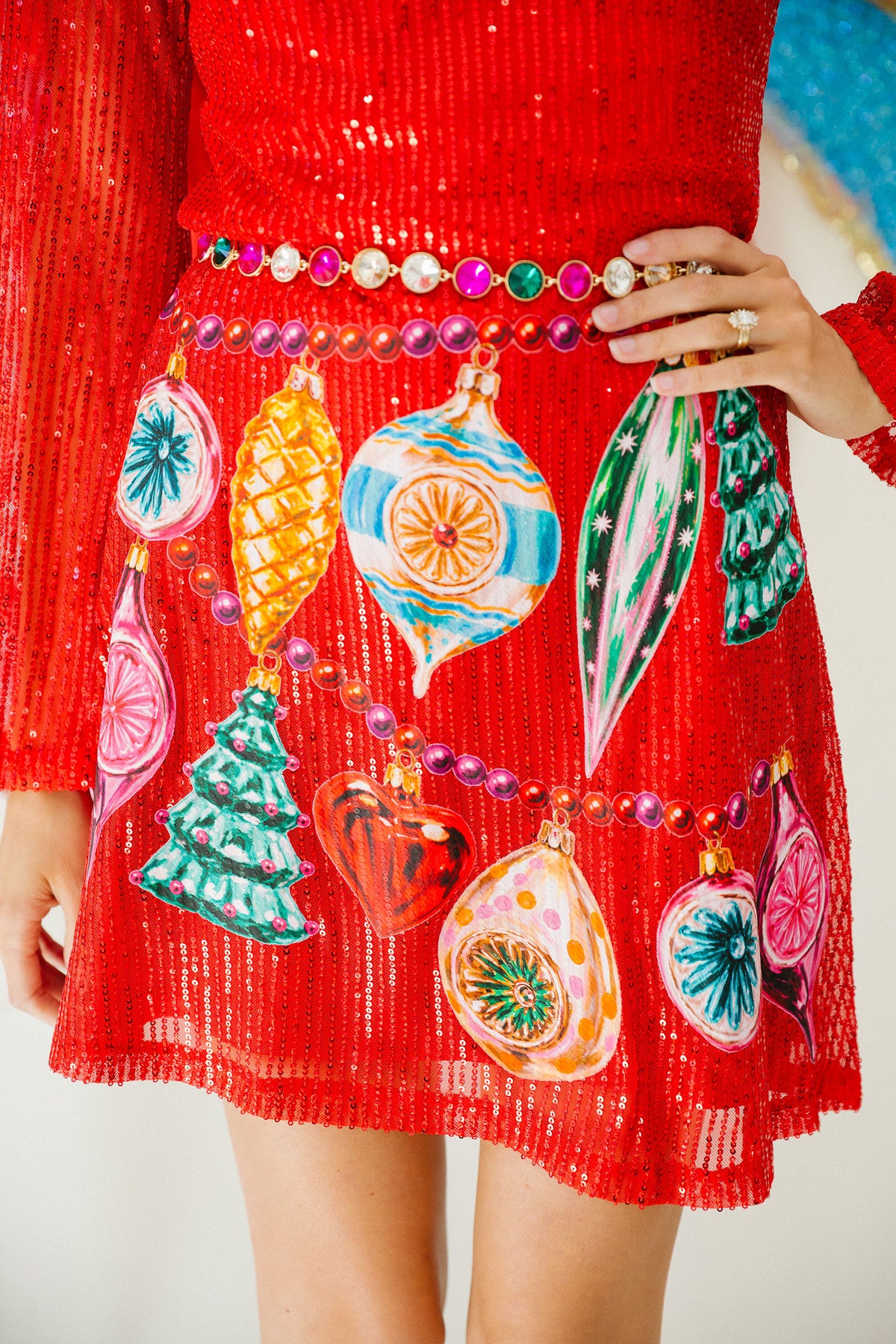 DECK THE HALLS RED SEQUIN DRESS DRESS Judith March