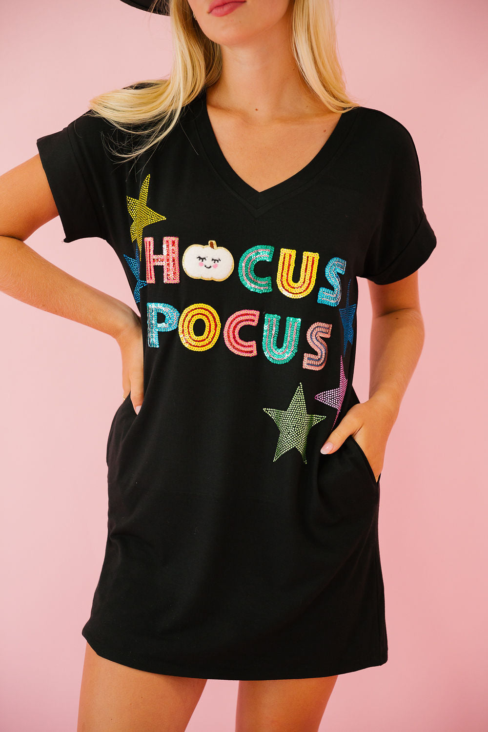 HOCUS POCUS BLACK T-SHIRT DRESS DRESS Judith March   
