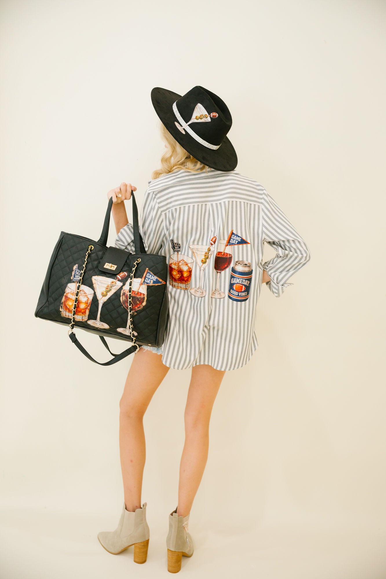 COCKTAILS & KICKOFF LUXE TOTE PURSE Judith March