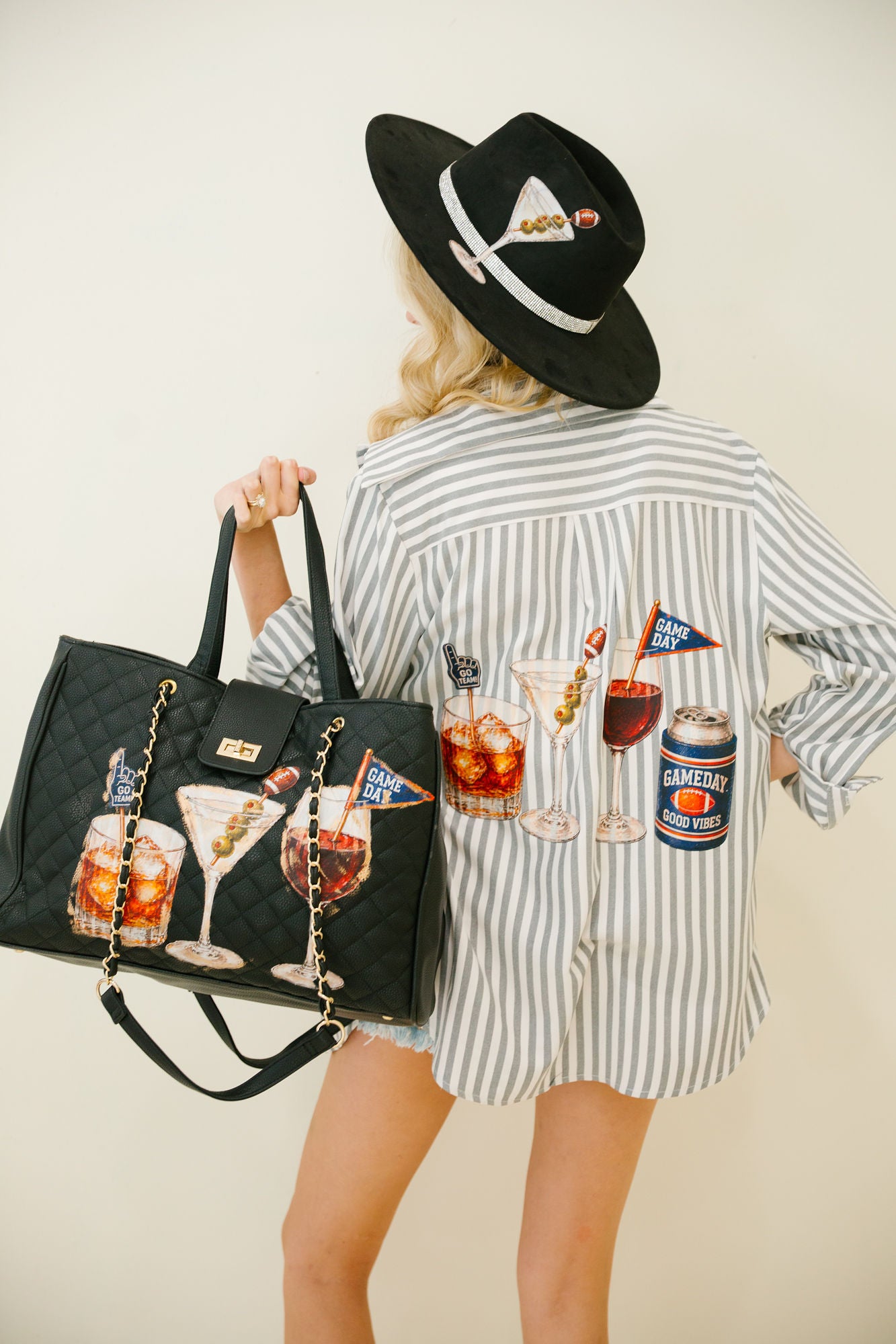 COCKTAILS & KICKOFF LUXE TOTE PURSE Judith March