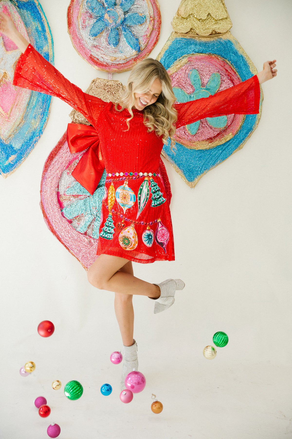 DECK THE HALLS RED SEQUIN DRESS DRESS Judith March