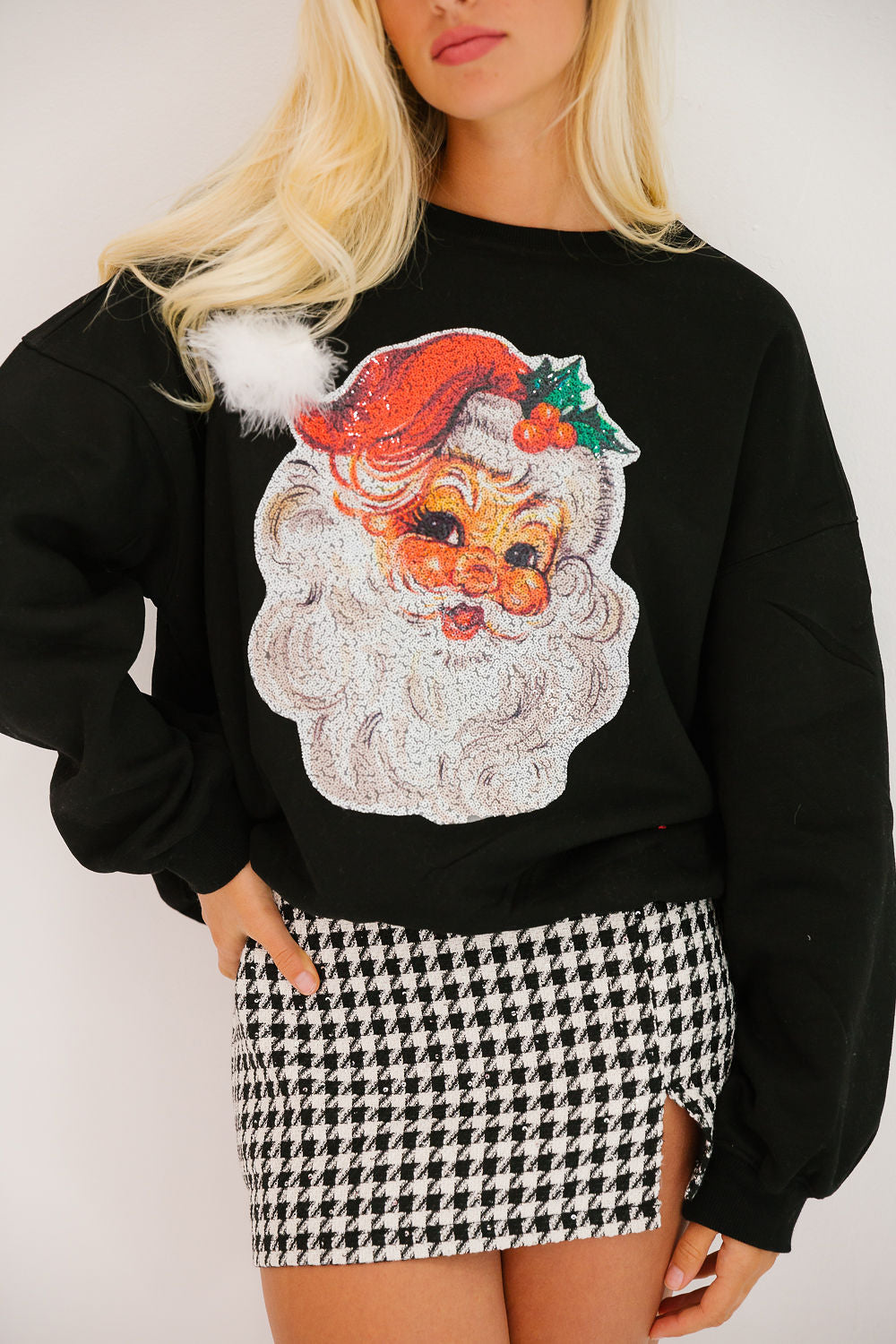 JOLLY SANTA BLACK PULLOVER PULLOVER Judith March