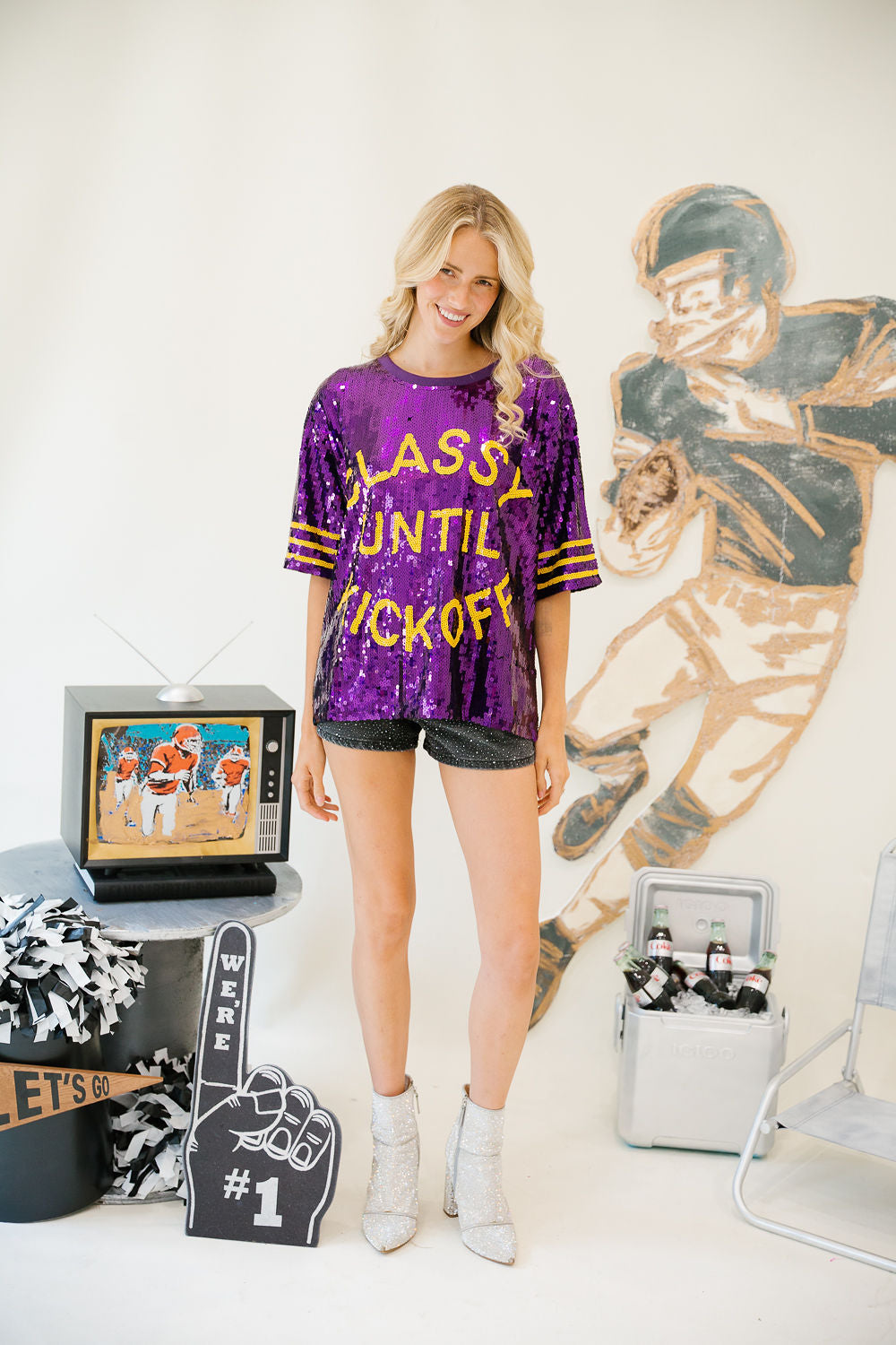 CLASSY UNTIL KICKOFF SEQUIN TOPS