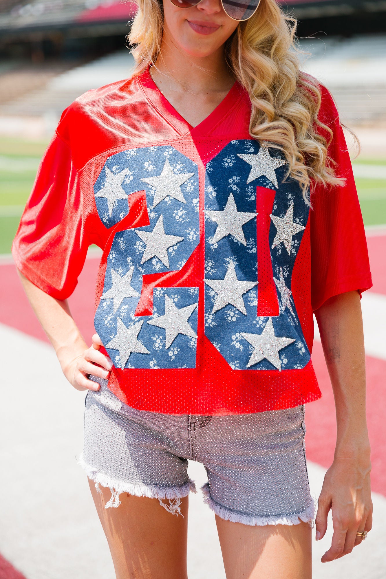 CUSTOM DENIM FLORAL NUMBER JERSEY jersey Judith March
