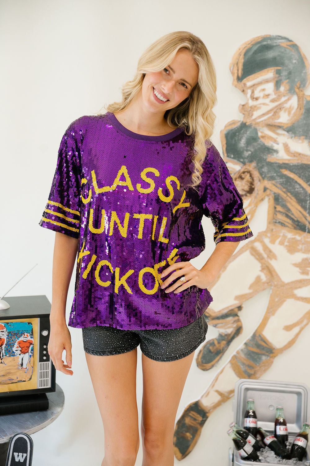 CLASSY UNTIL KICKOFF SEQUIN TOPS
