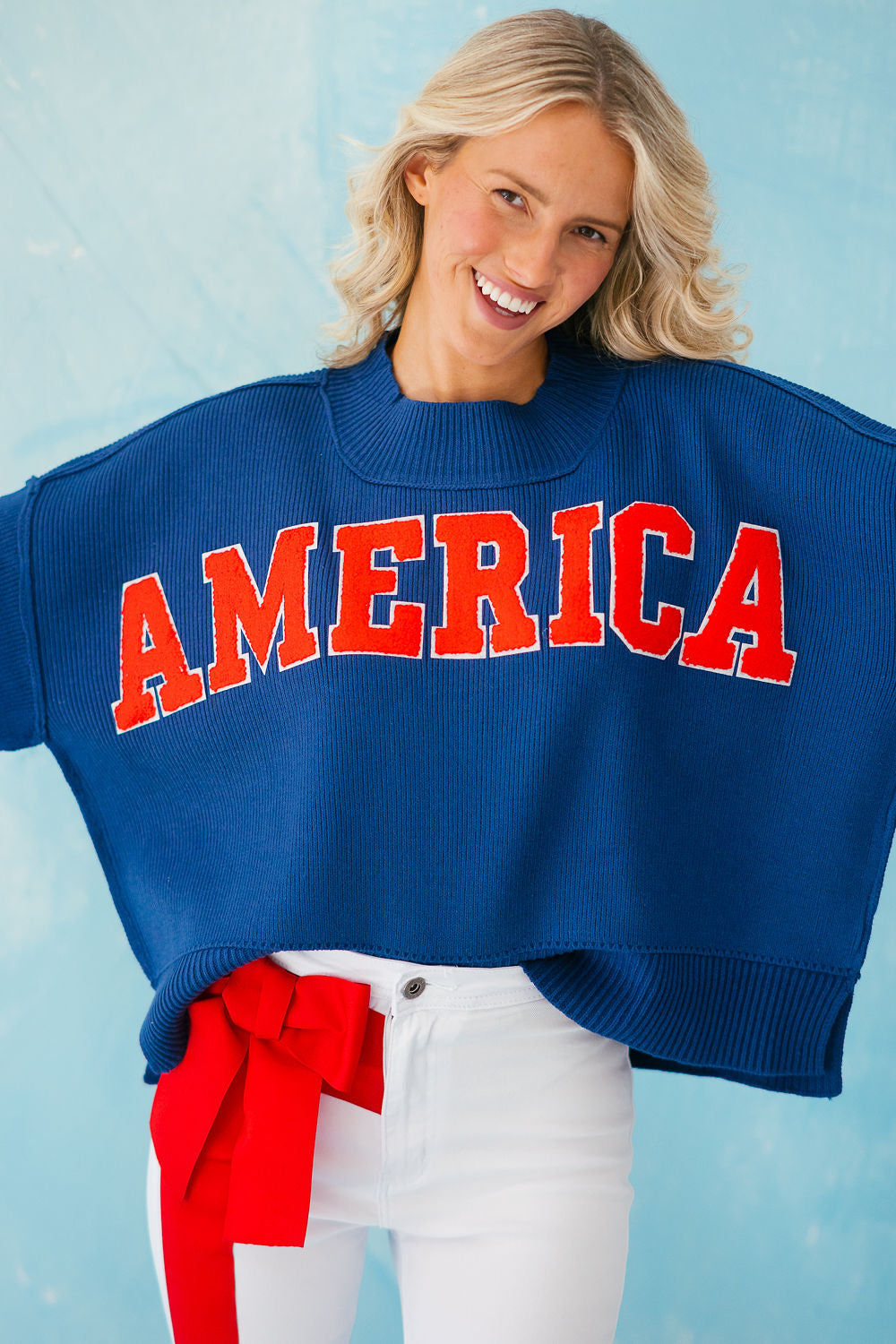 AMERICA NAVY SWEATER SWEATER Judith March