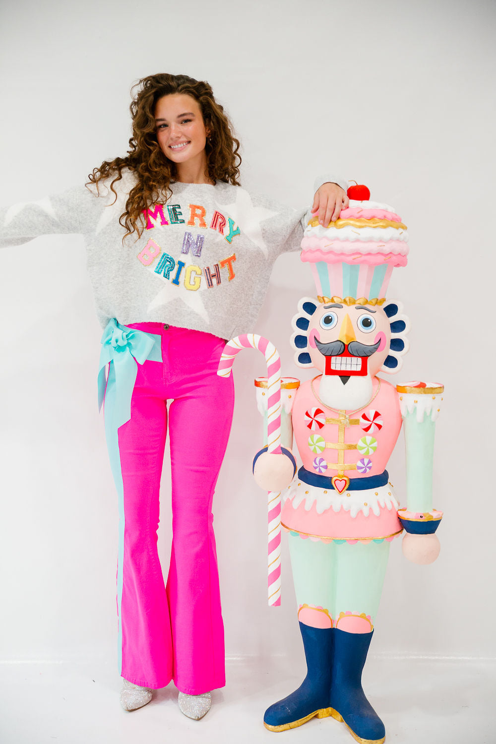 MERRY N BRIGHT GREY STAR SWEATER SWEATER Judith March