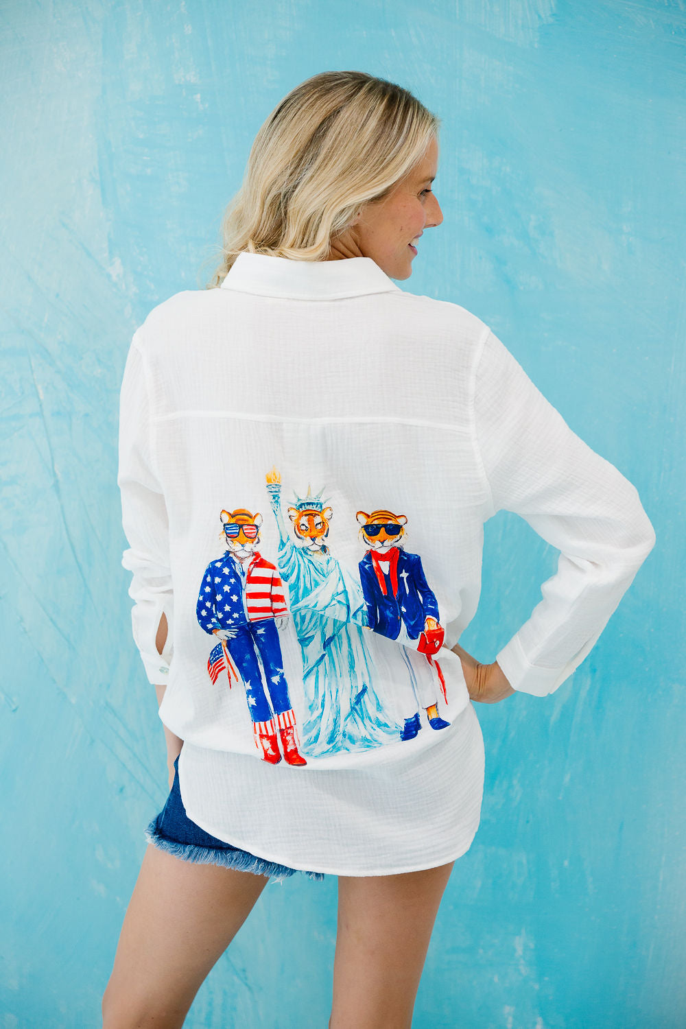STARS & STRIPES WHITE BUTTON DOWN Button Down Judith March