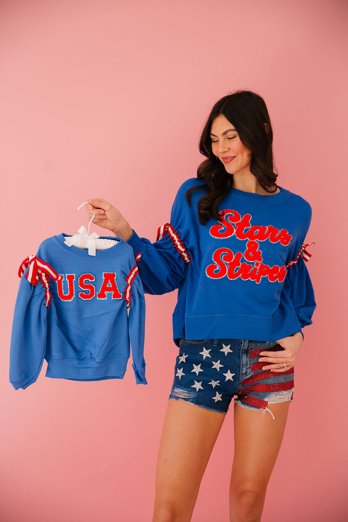 MINI KIDS USA RIBBON BLUE PULLOVER pullover Judith March   