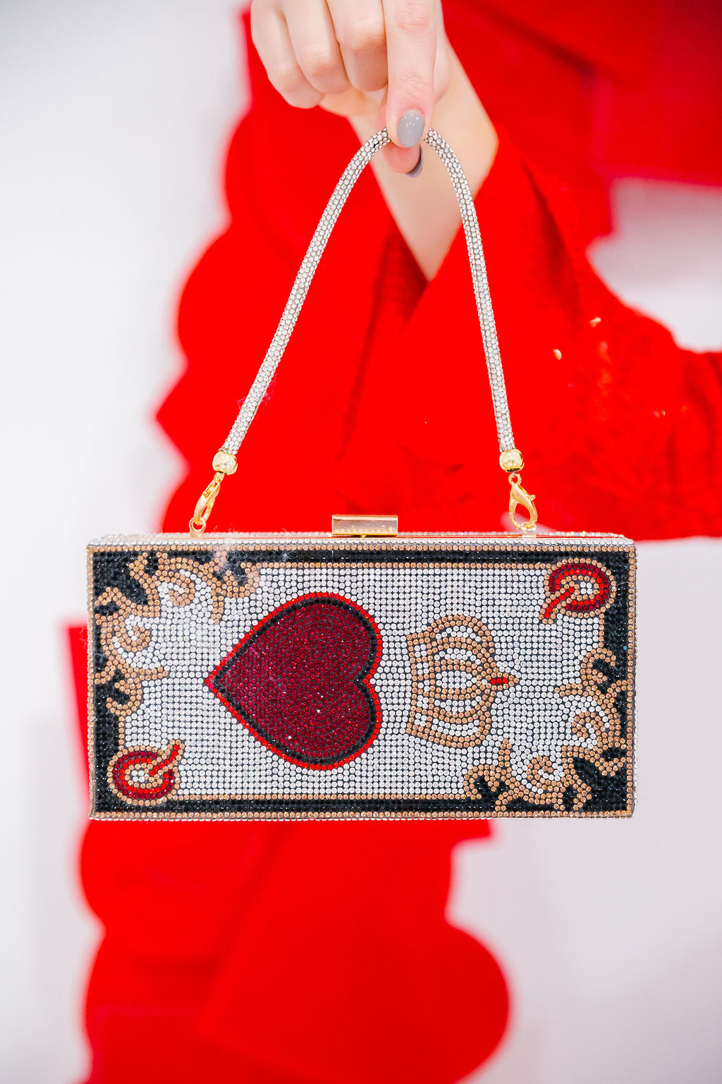 QUEEN OF HEARTS RHINESTONE PURSE PURSE Judith March