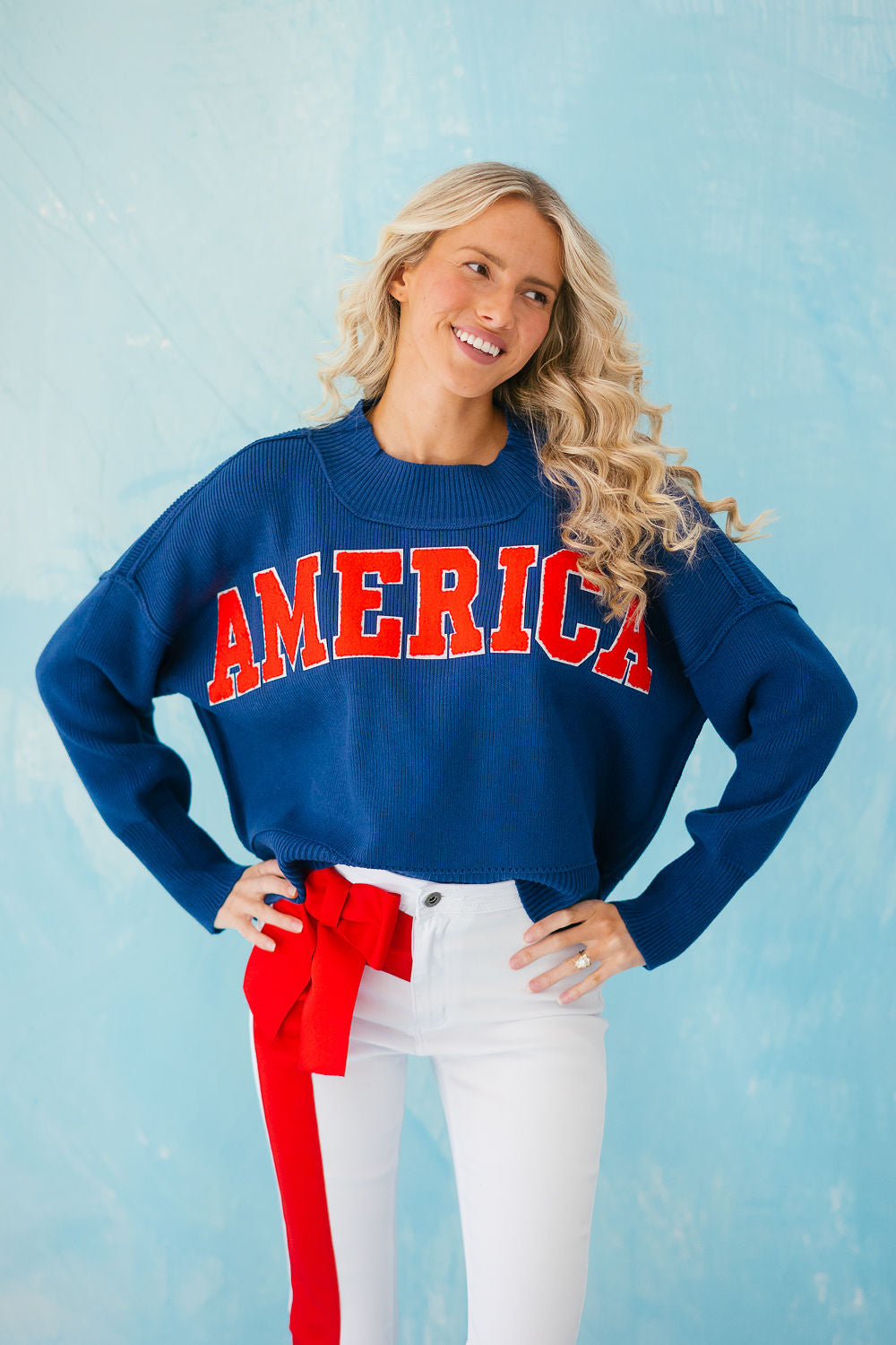AMERICA NAVY SWEATER SWEATER Judith March