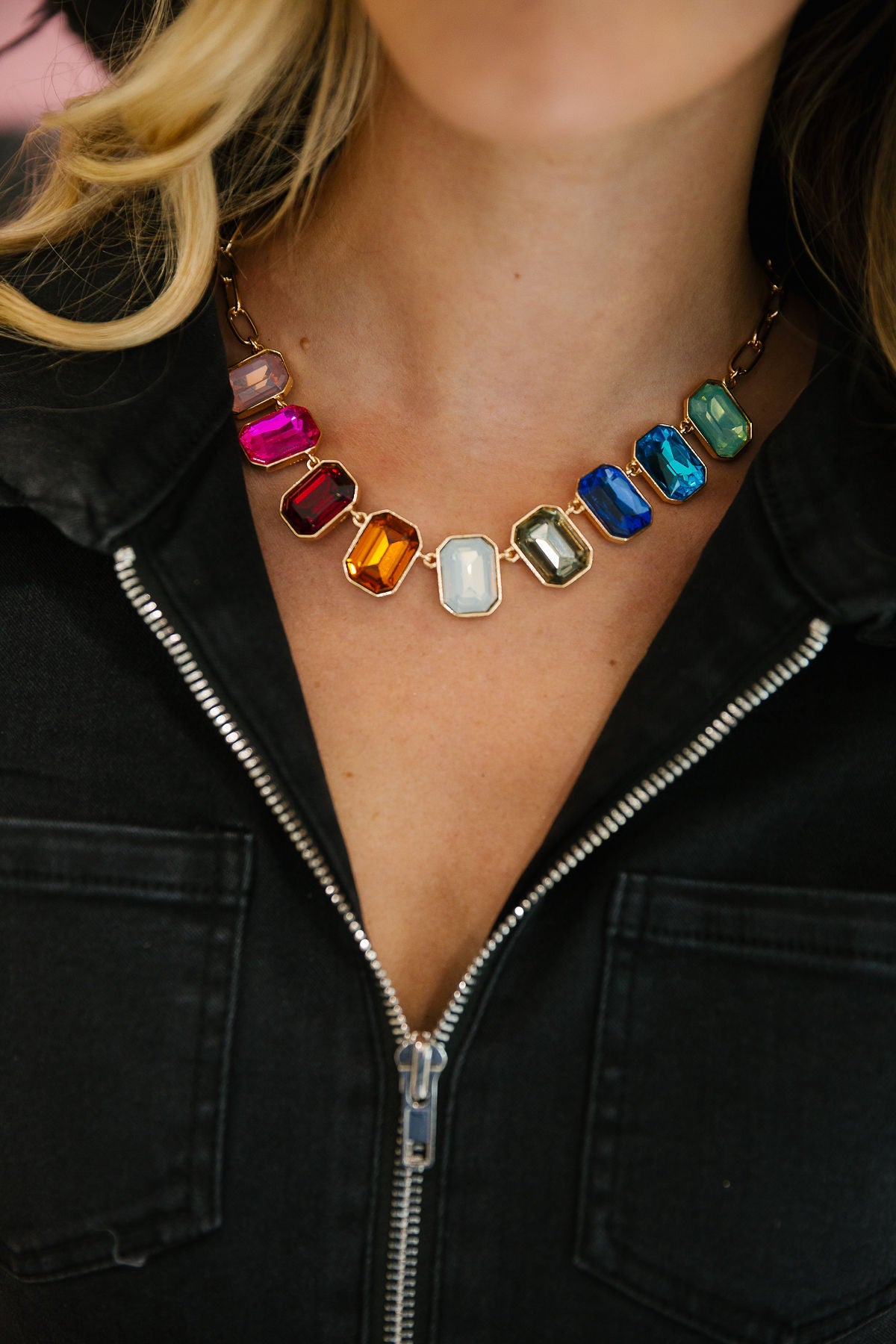 THE RAINBOW ROW STATEMENT NECKLACE