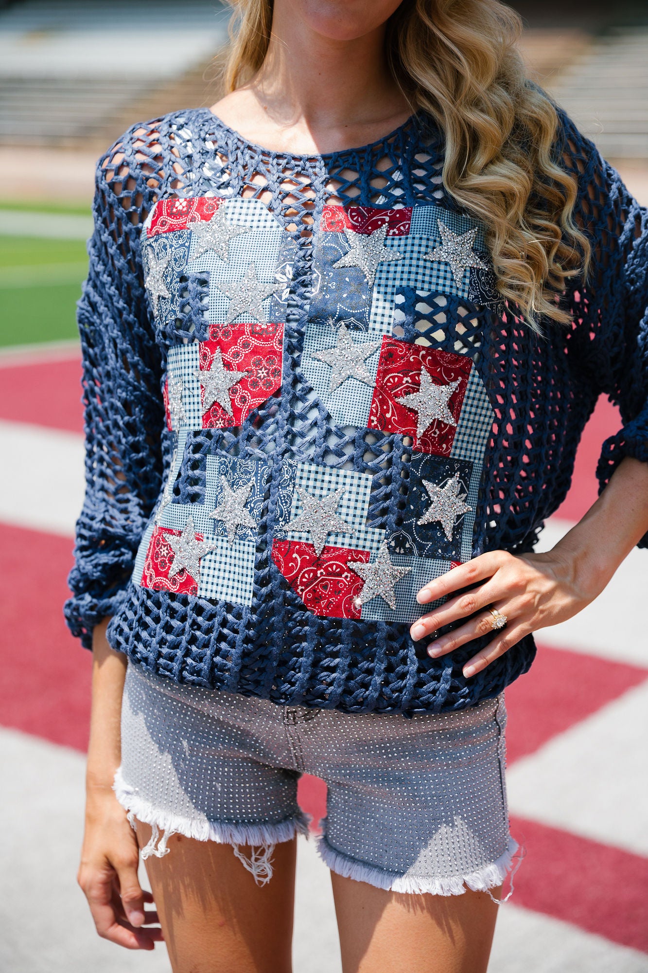 CUSTOM QUILT NUMBER CROCHET TOP SWEATER Judith March