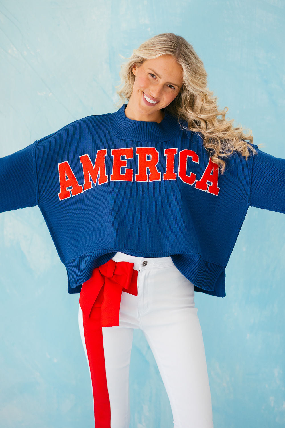 AMERICA NAVY SWEATER SWEATER Judith March