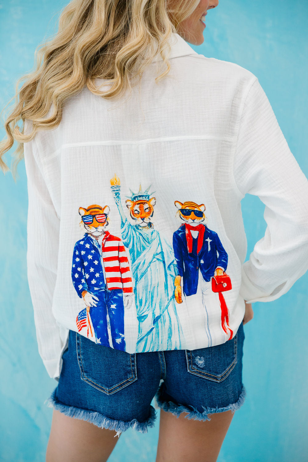 STARS & STRIPES WHITE BUTTON DOWN Button Down Judith March