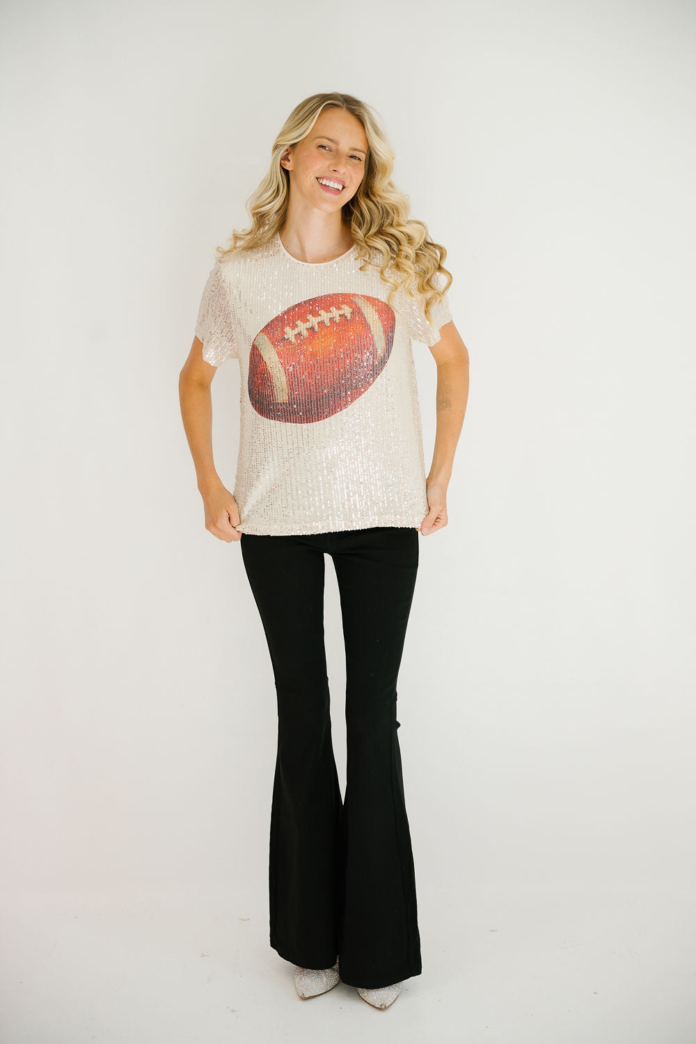 TOUCHDOWN SEASON GOLD SEQUIN TOP TOP Judith March