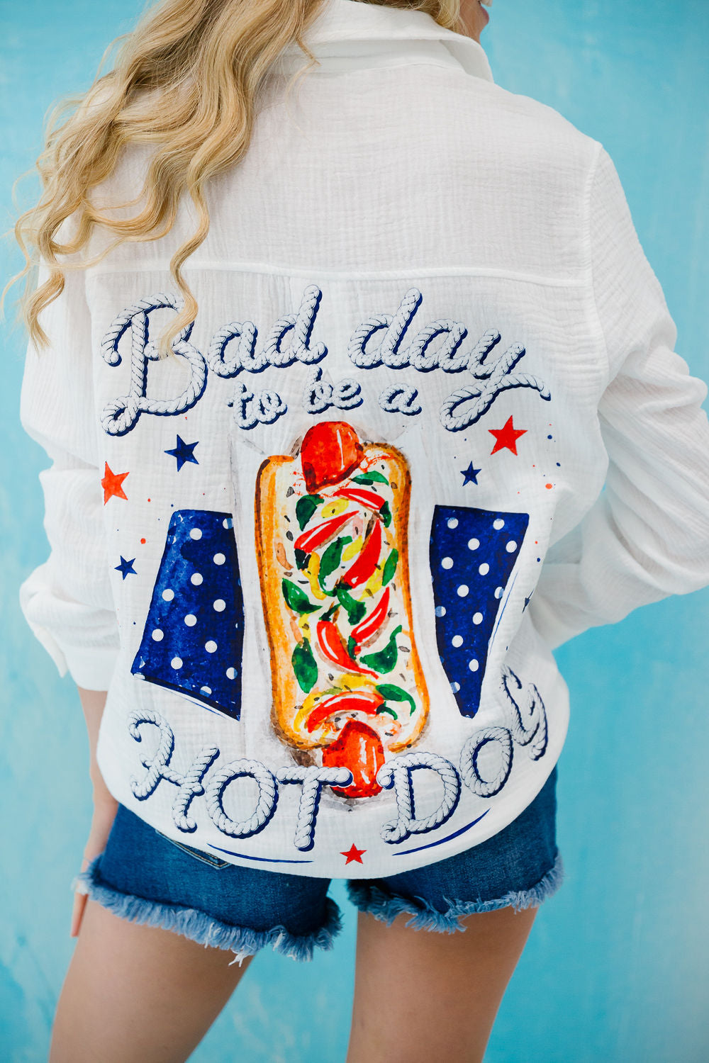 BAD DAY TO BE A HOT DOG BUTTON DOWN Button Down Judith March