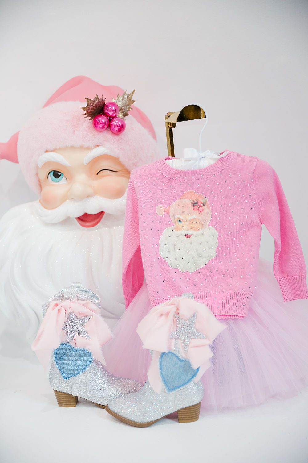 MINI KIDS SANTA'S FAVORITE PINK SWEATER SWEATER Judith March