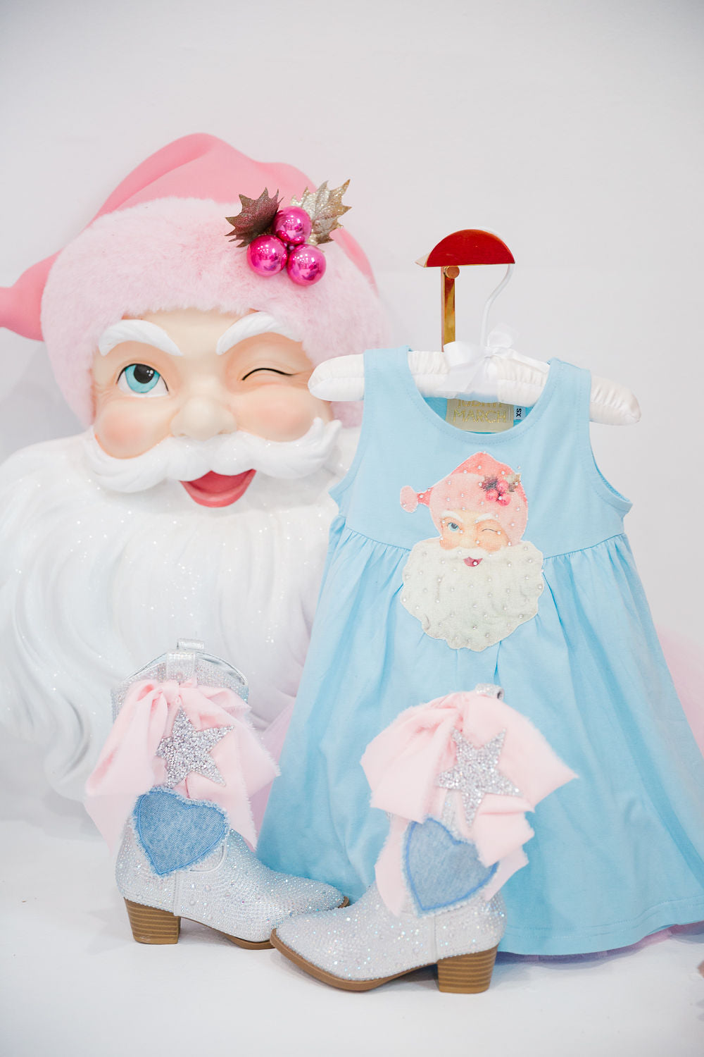 MINI KIDS SANTA'S FAVORITE BLUE DRESS DRESS Judith March