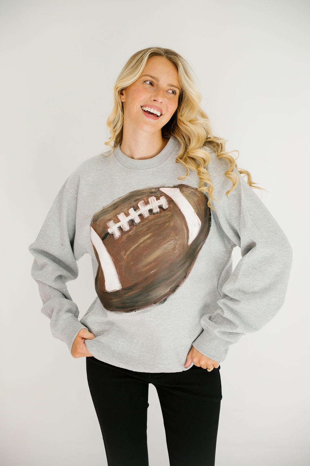 TOUCHDOWN SEASON HAND PAINTED PULLOVER PULLOVER Judith March