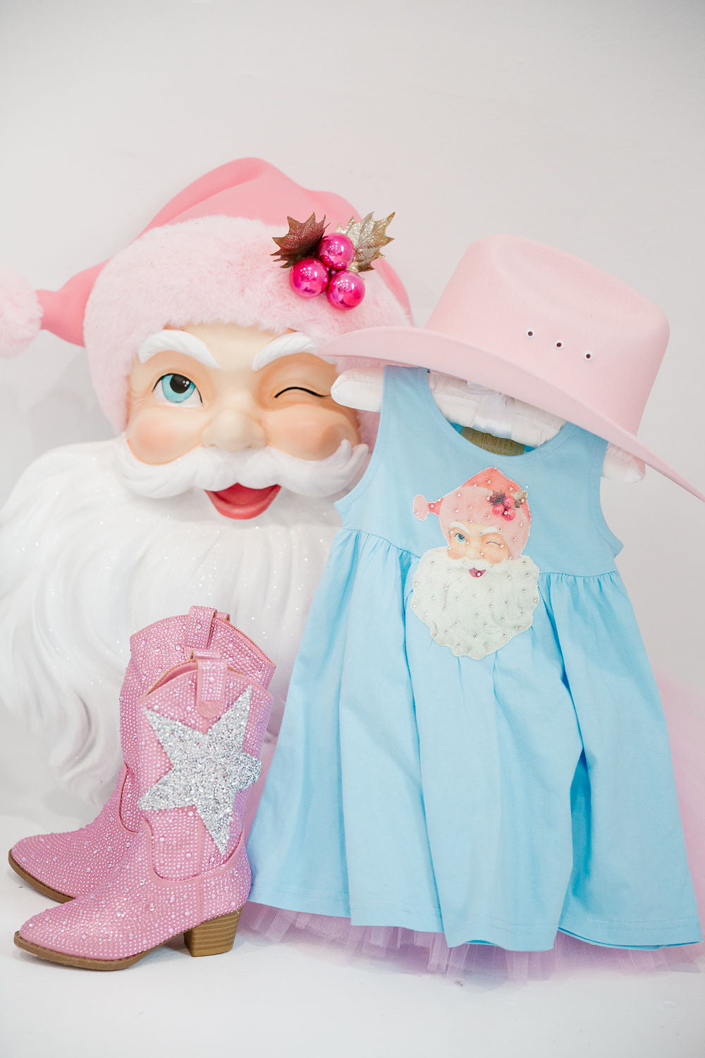 MINI KIDS SANTA'S FAVORITE BLUE DRESS DRESS Judith March
