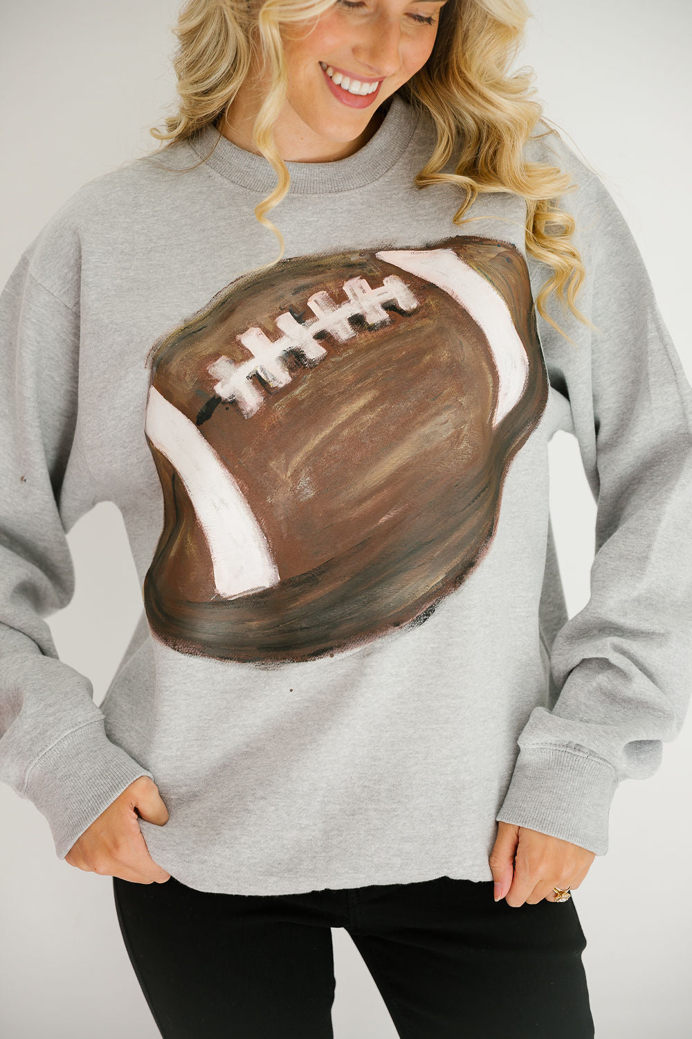 TOUCHDOWN SEASON HAND PAINTED PULLOVER PULLOVER Judith March