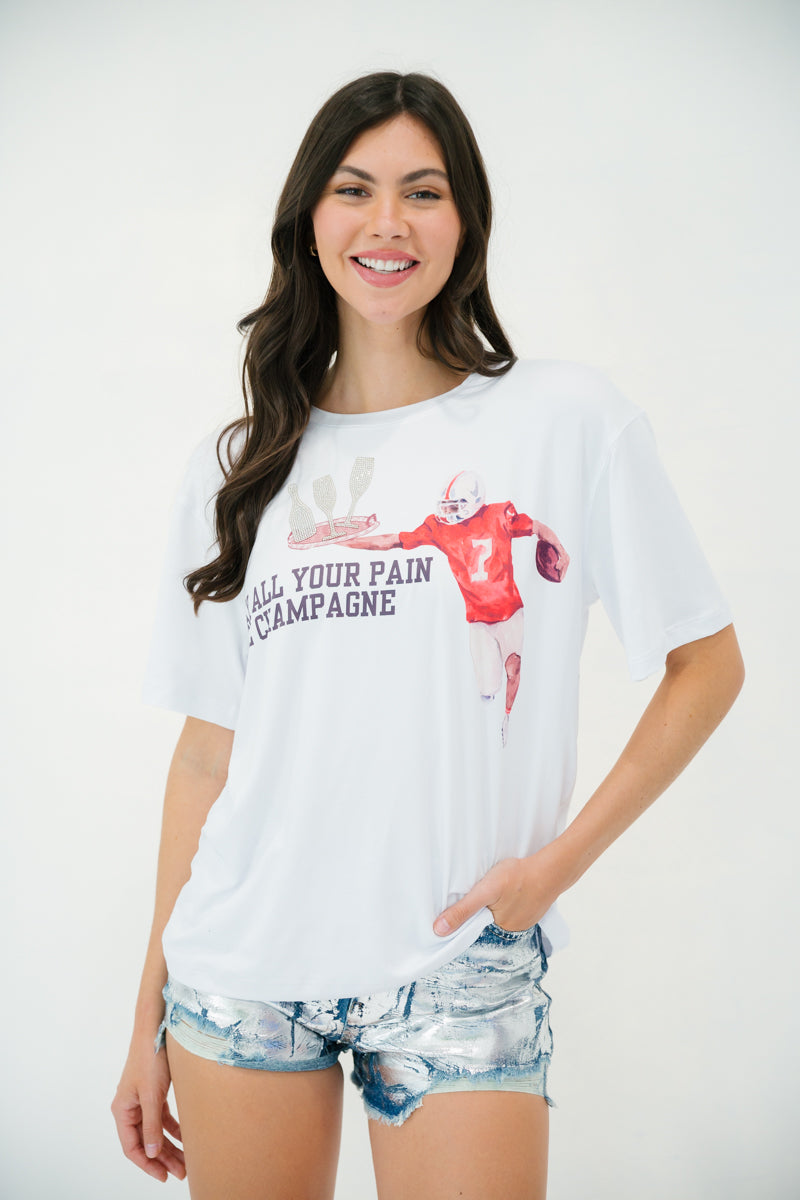 MAY ALL YOUR PAIN BE CHAMPAGNE SHORT SLEEVE TEE gameday23 Judith March   