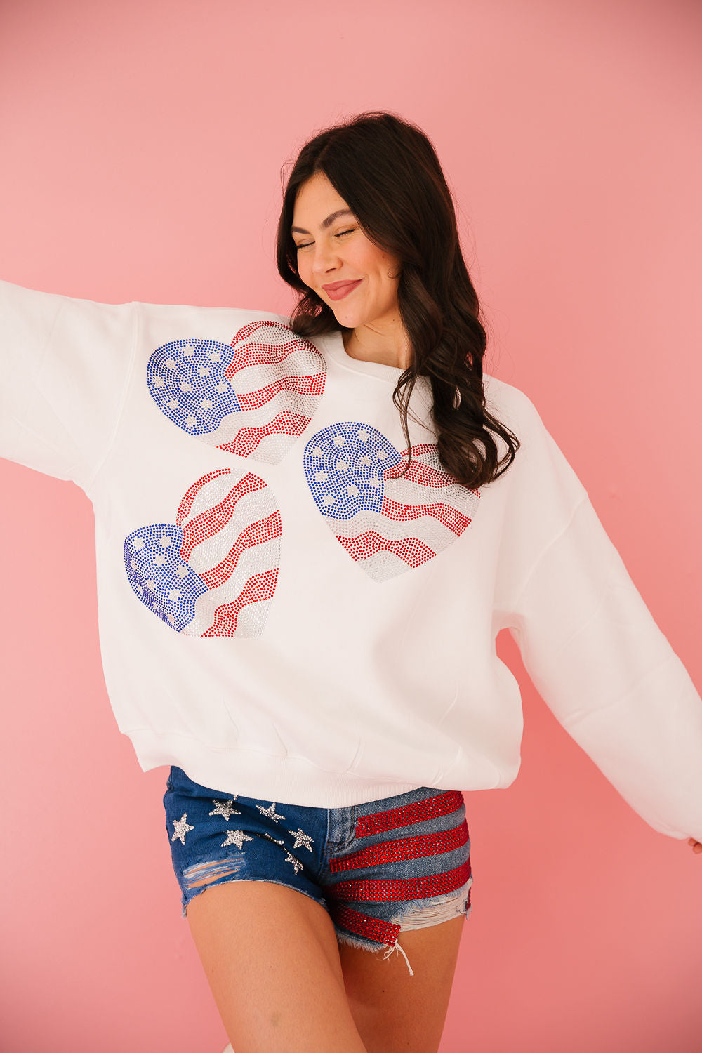 AMERICAN HEART WHITE PULLOVER pullover Judith March   