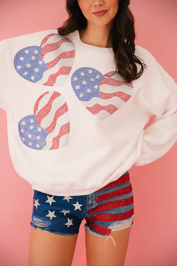 AMERICAN HEART WHITE PULLOVER pullover Judith March   