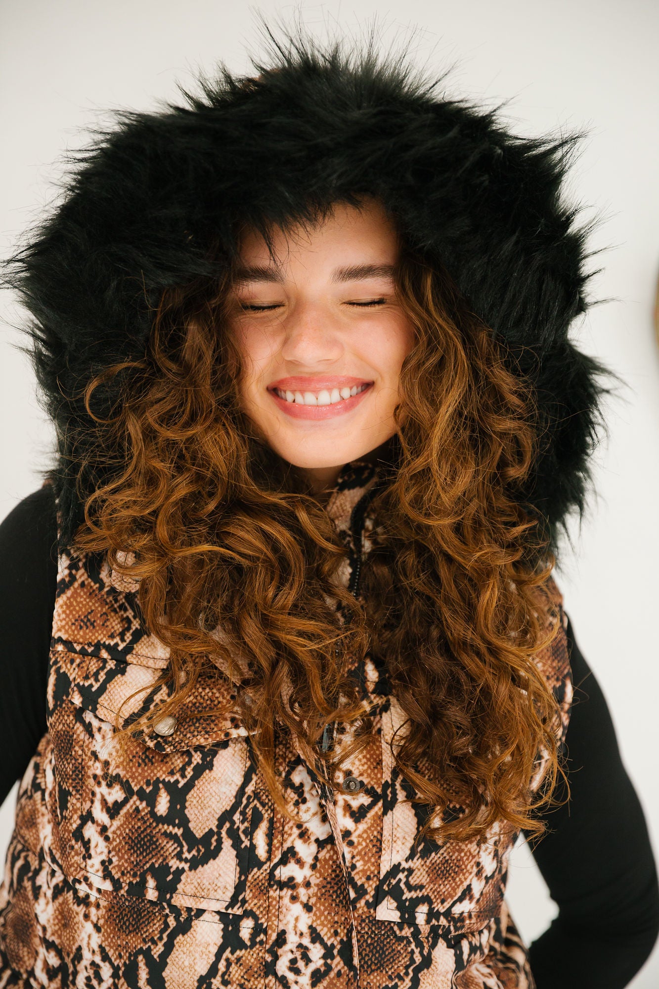 STRIPES & SLOPES SNAKESKIN PUFFER VEST VEST Judith March