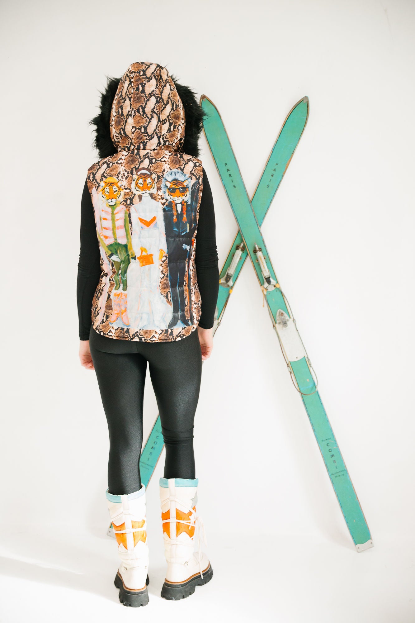 STRIPES & SLOPES SNAKESKIN PUFFER VEST VEST Judith March