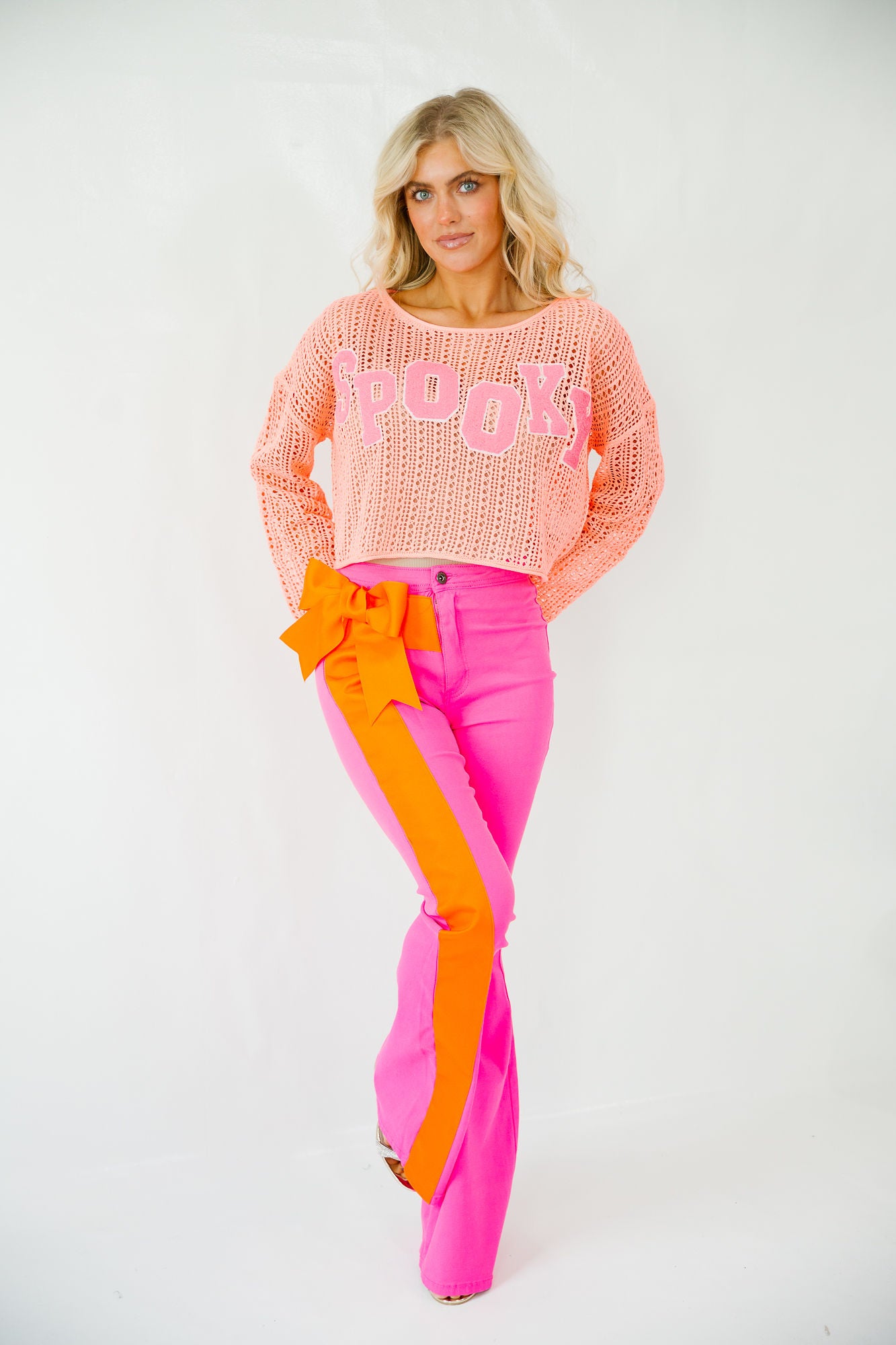 SPOOKY SEASON PINK FLARES FLARES Judith March