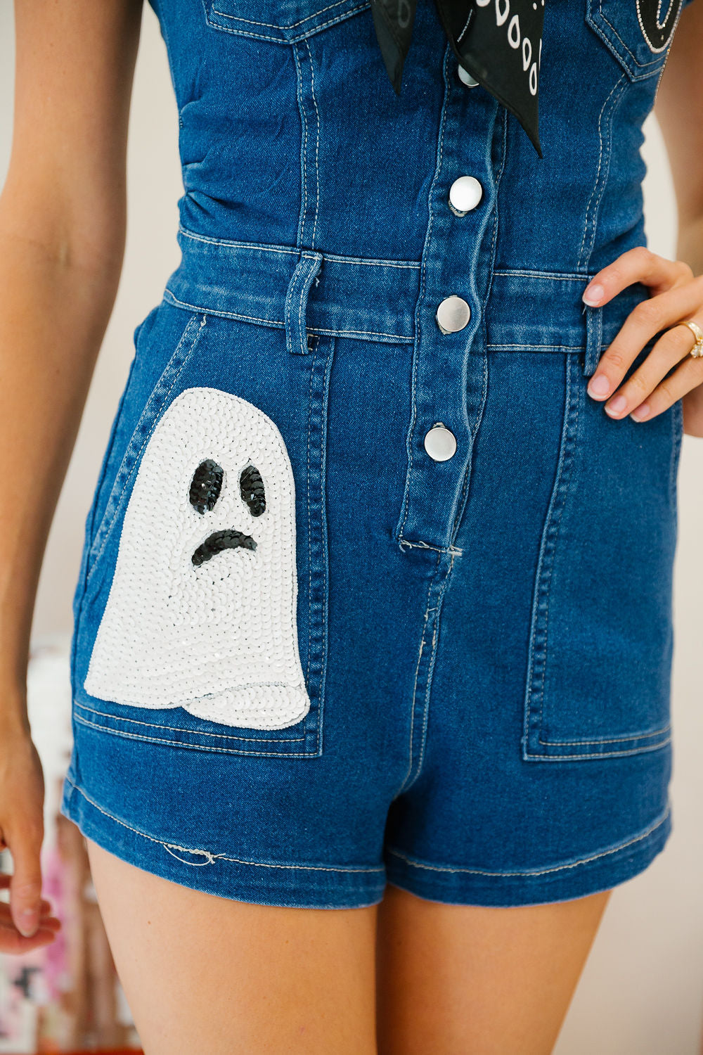 BOO DENIM ROMPER PULLOVER Judith March